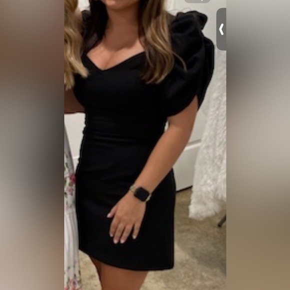 Do+Be sz small ruched sleeve black dress - Picture 2 of 4